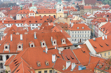 Cityscape of Prague. Old Town Roof Architecture. Prague, Czech Republic