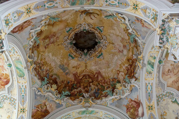 Wolfegg, GERMANY, inside of catholic St. Katharina church of Wolfegg castle