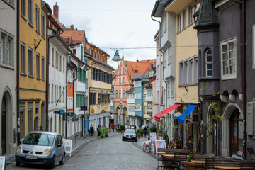 Fototapeta na wymiar Germany- Baden-Wurttemberg- Ravensburg- street view with houses