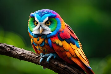 Rainbow colored owl (Generative AI)