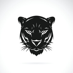 Vector of a black panther head design on white background. Easy editable layered vector illustration. Wild Animals.