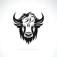 Vector of a bison head design on white background. Easy editable layered vector illustration. Wild Animals.