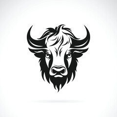 Vector of a bison head design on white background. Easy editable layered vector illustration. Wild Animals. © yod67