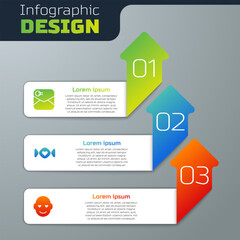 Set Envelope with Valentine heart, Candy and Romantic man. Business infographic template. Vector