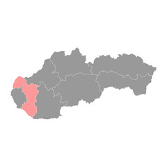 Trnava map, region of Slovakia. Vector illustration.