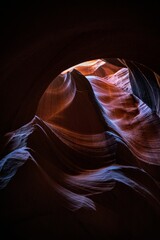 Breathtaking view of the majestic rocky formations of Antelope Canyon in Arizona