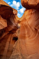 Stunning view of the renowned Antelope Canyon in Pageels National Park, Arizona