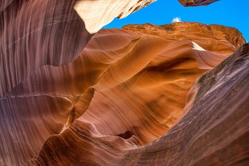 Awe-inspiring aerial view of the Antelope Canyon rock formation, Arizona