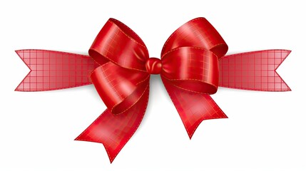 Fototapeta premium red bow isolated on white ai generative