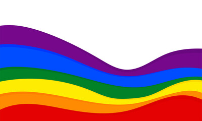 LGBT Pride flag rainbow wave on white background. Pride Month