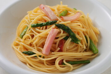 アスパラとベーコンのペペロンチーノ