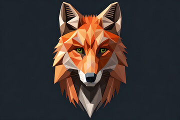 Сute fox in polygonal style.