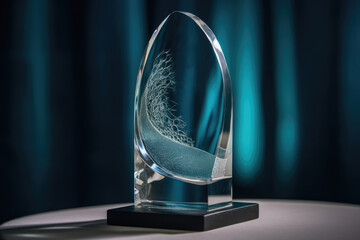 Glass Award With D Image. Generative AI