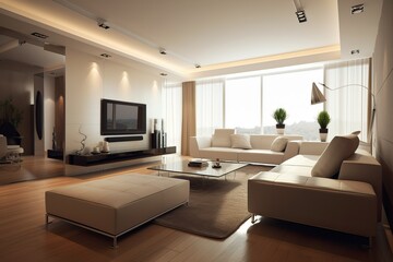 Fototapeta na wymiar Elegant classic interior with a sofa, generative ai