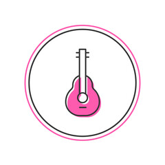 Filled outline Mexican guitar icon isolated on white background. Acoustic guitar. String musical instrument. Vector