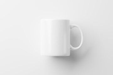 Ceramic Mug Cup For Coffee Tea White Blank 3D Rendering Mockup