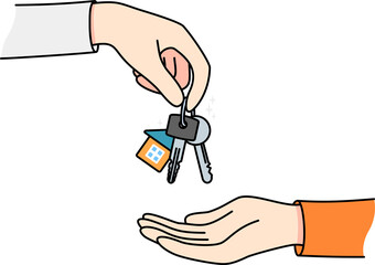 Realtor give keys to client buyer