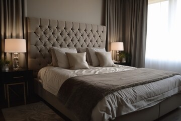 Luxury hotel bedroom. Created with Ganarative AI technology