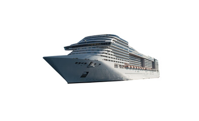 Isolated big luxury cruise ship ready for summertime. transparent png - obrazy, fototapety, plakaty