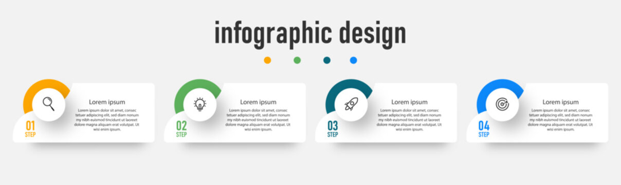 Infographic modern business template with icons and 4 options or steps. Can be used for process diagram, presentations, workflow layout, banner, flow chart,
