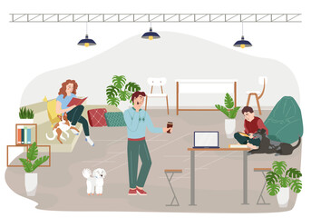 Pet Friendly Interior Composition Illustration