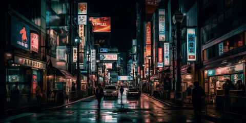 Fototapeta na wymiar Future Tokyo at night