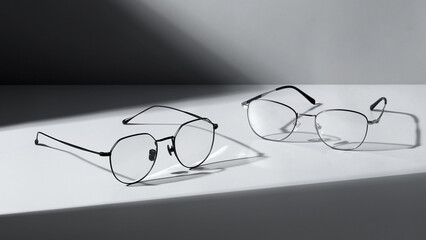 Lenses of glasses, sunglasses lenses of various colors, glass optical lenses taken separately,...