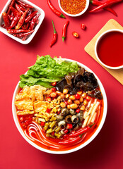 Picture of Luosifen or rice noodles with snail,Liuzhou river snails rice noodle,Special food in Liuzhou, Guangxi, China