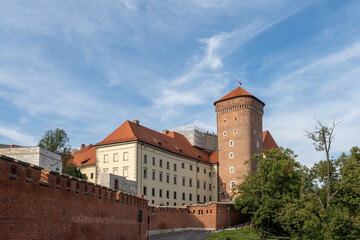Fototapeta na wymiar The Wawel Royal Castle and the Wawel Hill