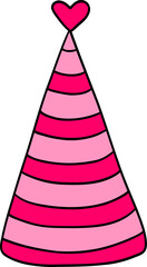 pink party hat with heart