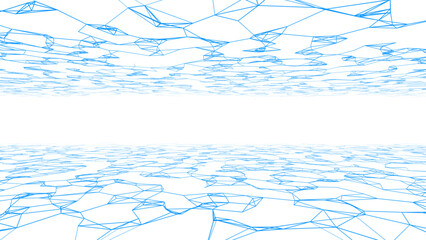 Futuristic moving wave. Digital background with moving glowing particles and lines. Big data visualization. Vector illustration.