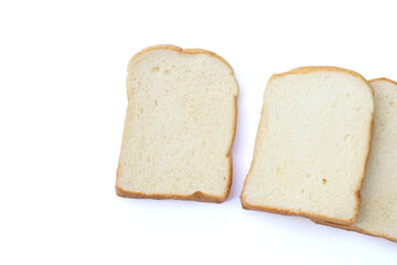 Sliced bread on white background.