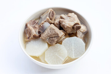 Pork rib soup with white radish