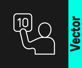 White line Assessment of judges icon isolated on black background. Vector
