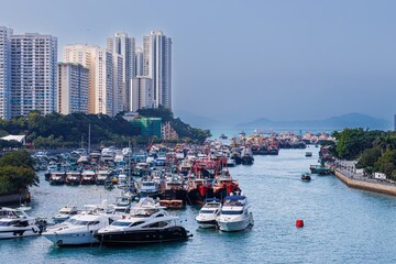 Fototapeta na wymiar Distretto di Aberdeen a Hong Kong