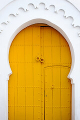 yellow door of Tanger, morocco