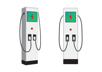 Charging station. Green energy technology. Ready to apply to your design. Vector illustration.