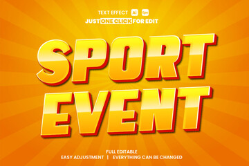Fototapeta na wymiar Sport day event vector text effect editable