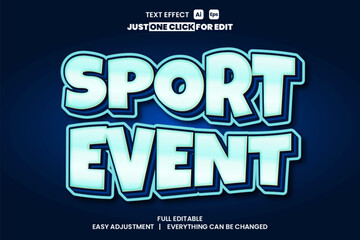 Sport day event vector text effect editable