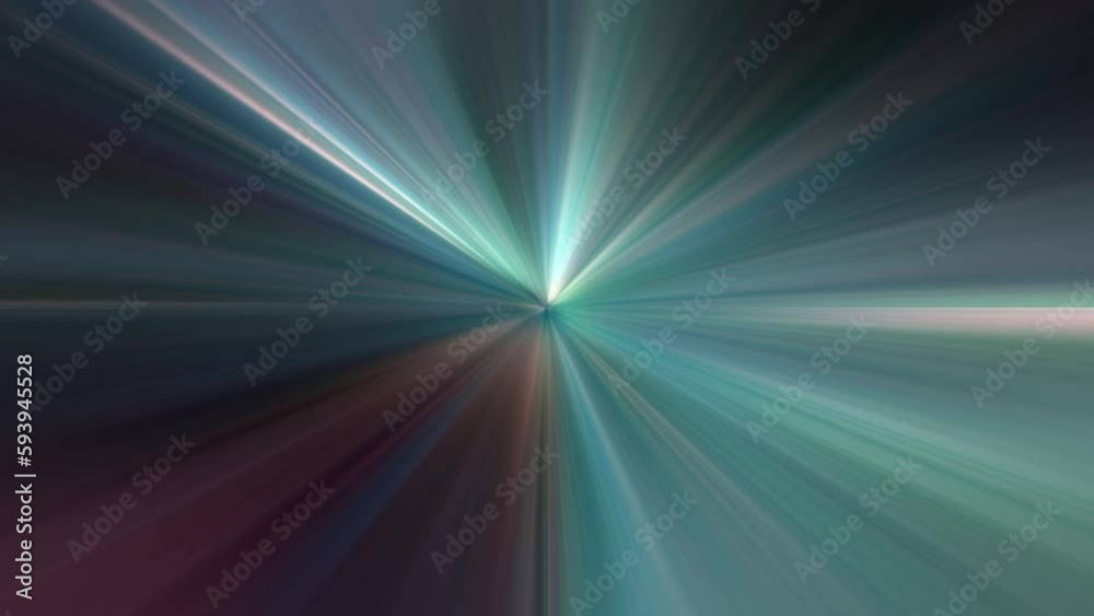 Wall mural abstract loop magic hypnotic multicolored flicker glowing radial flying lines motion and illuminated