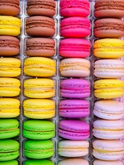 colored pasta cakes as background for artists