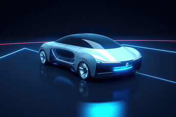 Obraz na płótnie Canvas Futuristic concept of a electric car - Generative AI