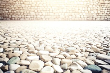 White stones background wall and floor with lighting effects Generative AI Illustration