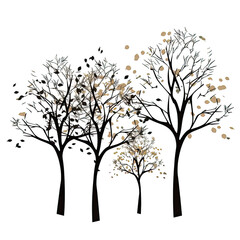 trees with leaves, made with AI