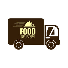 Naklejka premium Food delivery illustration in color cartoon style. Editable vector graphic design.