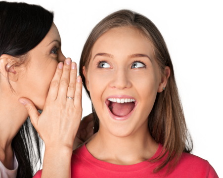 Portrait of a Mother Telling a Secret to her Daughter - Powered by Adobe