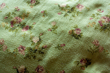 green fabric cushion top view