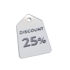 discount price tag 3d render transparent background