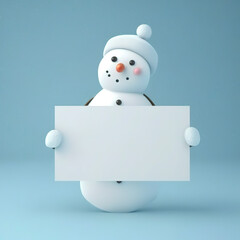 Christmas greeting card mockup snowman. Generative AI