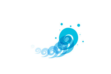 Sea Wave Icon, Water Symbol, Ocean Ripple Isolated, Oceanic Flowing Sign, Bending Lines Vector Illustration